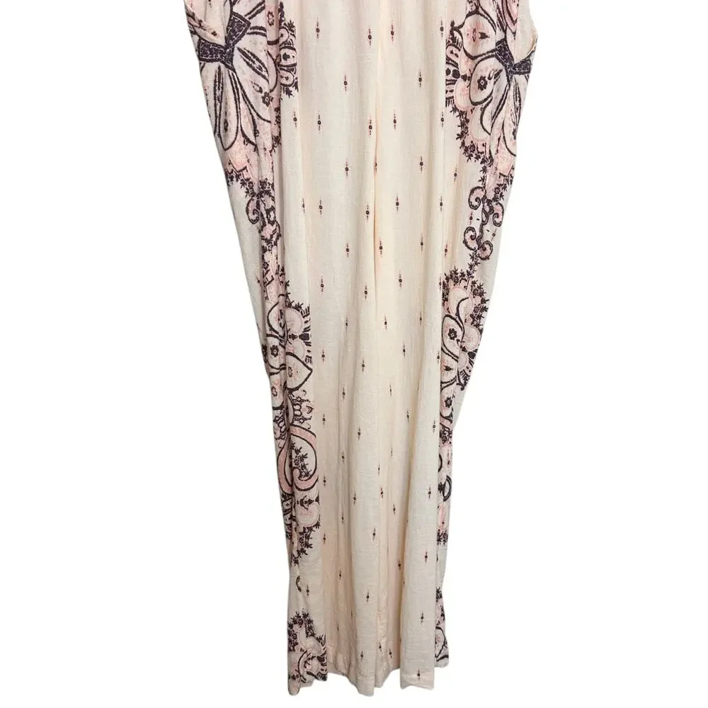 Free People, Women’s ‘Setting Sun’ Printed Jumpsuit, V-Neck, Boho, Pink X-Small - Picture 8 of 10